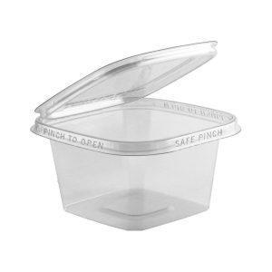 32oz White PP Plastic Square Snap-Lock Containers (Tamper-Evident Lid) - White